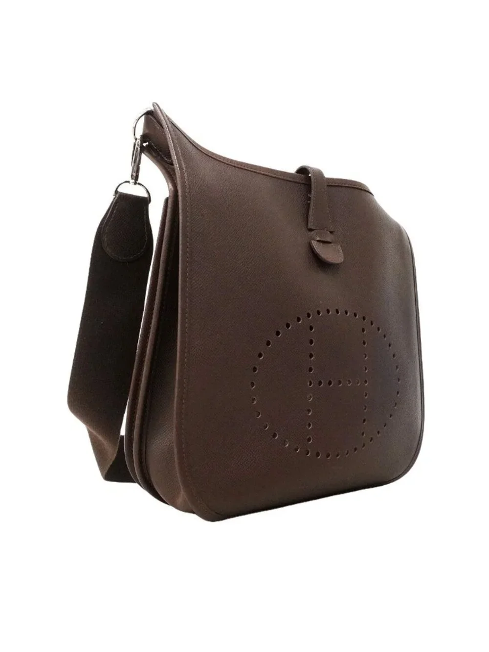 Hermes Shoulder Bag Evelyne Veau Epsom Havana Silver